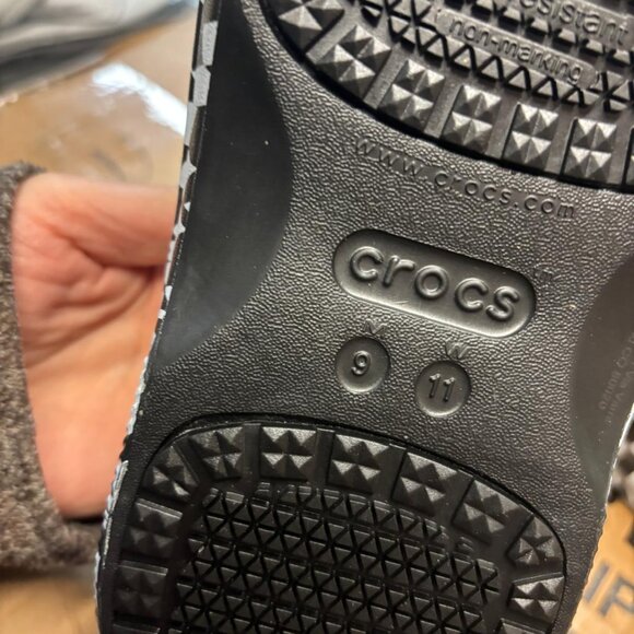 Crocs Black  White Crocs on-the-Clock Work Graphic Slip-on Shoe - Picture 6 of 7